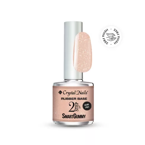 2S SmartGummy HEMA Free Rubber base gel - Nr8 Shimmer Peach 8ml