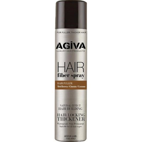 AGIVA Hair Fiber Spray hajdúsító rost spray féltartós színezővel, vízálló 150 ml MEDIUM BROWN