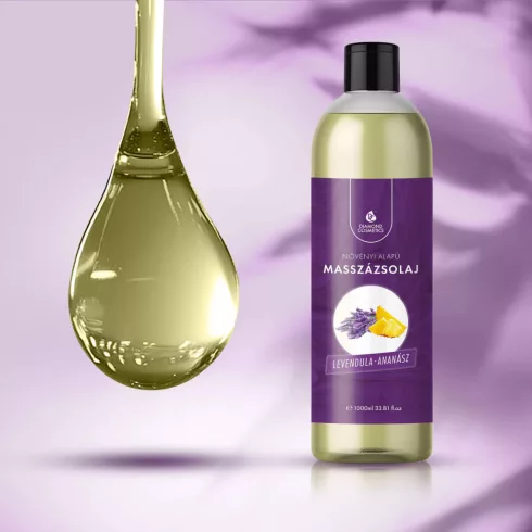Masszázsolaj levendula–ananász illattal - 1L – Relaxáló és Bőrápoló