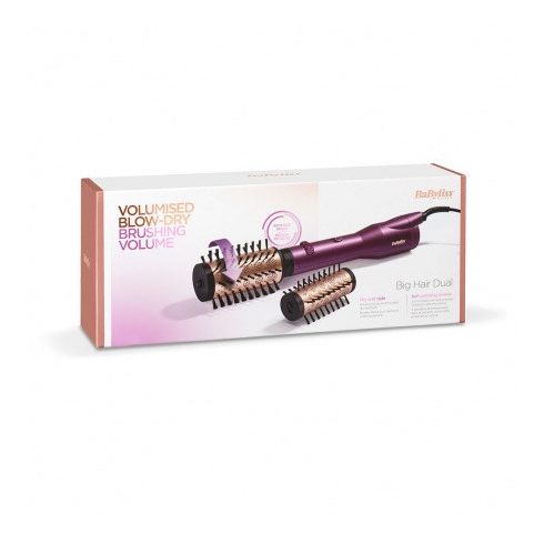 BaByliss Big Hair Dual Forgókefés hajformázó 650W, 2 kiegészítővel bordó