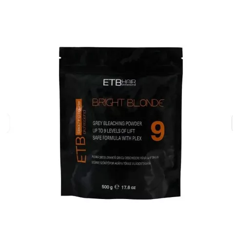 ETB Hair Professional Bright Blonde Szürke Szőkítőpor 9 Szint Világosítással 500g