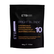   ETB Hair Professional Bright Blonde Szőkítőpor Plex formulával, Lila, 10 Szint Világosítással 500gr