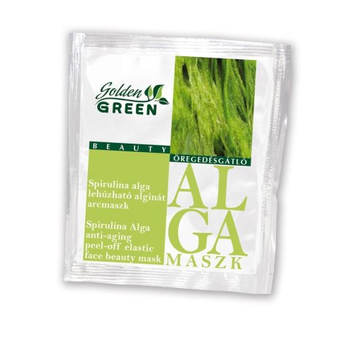 Golden GREEN Spirulina alga öregedésgátló lehúzható alginát pormaszk 6 g