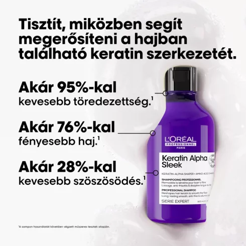 KERATIN ALPHA SLEEK sampon a sima megjelenésű frizuráért 300 ml