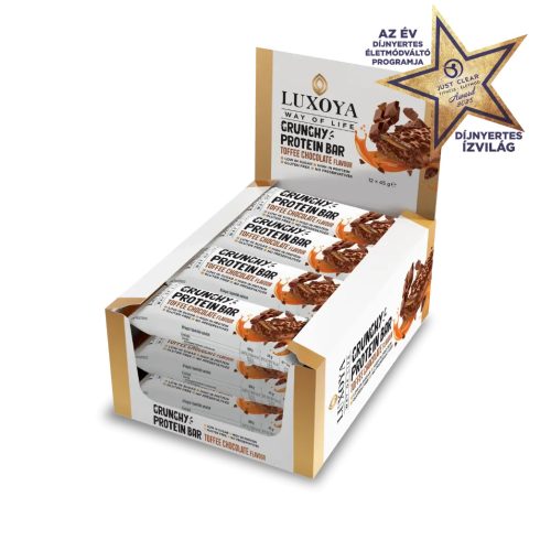 CRUNCHY PROTEIN BAR - ROPPANÓS FEHÉRJE SZELET 12x45g - Karamella Csokoládé ízű
