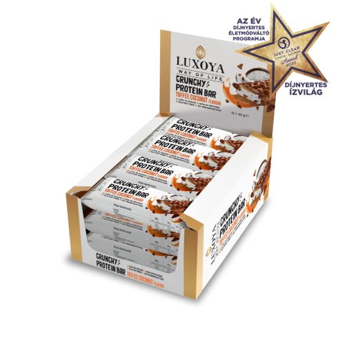 CRUNCHY PROTEIN BAR - ROPPANÓS FEHÉRJE SZELET 12x45g - Karamella Kókusz ízű