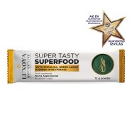   SUPER TASTY SUPERFOOD - KÖRTE-ALMA ÍZESÍTÉSŰ SPIRULINÁT, ZÖLD ALGÁT ÉS ZÖLD BÚZAFÜVET TARTALMAZÓ ÉTREND-KIEGÉSZÍTŐ ITALPOR 12 g