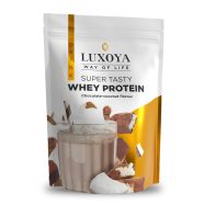  SUPER TASTY WHEY PROTEIN - PRÉMIUM TEJSAVÓ FEHÉRJE ITALPOR 450 g DOY - Csokoládé-kókusz ízű - VALÓDI CSOKIDARABOKKAL ÉS KÓKUSZRESZELÉKKEL!