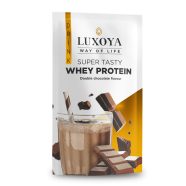   SUPER TASTY WHEY PROTEIN - PRÉMIUM TEJSAVÓ FEHÉRJE ITALPOR 30 g - Dupla csokoládé ízű - VALÓDI CSOKIDARABOKKAL!