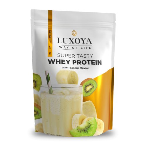 SUPER TASTY WHEY PROTEIN - PRÉMIUM TEJSAVÓ FEHÉRJE ITALPOR 450 g DOY - Kivi-banán ízű