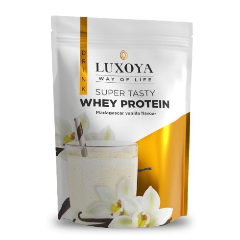 SUPER TASTY WHEY PROTEIN - PRÉMIUM TEJSAVÓ FEHÉRJE ITALPOR 450 g DOY - Madagaszkári vanília ízű