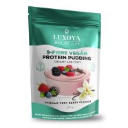   9-FIBRE VEGAN PROTEIN PUDDING - VEGÁN FEHÉRJÉT TARTALMAZÓ ROSTPUDING 9 FÉLE NÖVÉNYI ROSTTAL 450 g - Vanília-erdei gyümölcs ízű