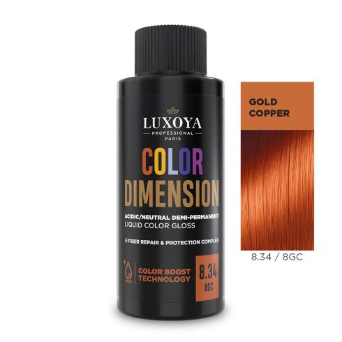 COLOR DIMENSION - Ápoló és ragyogást fokozó hajszínező 8.34/8GC - 60ml
