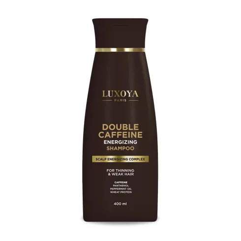 Luxoya DOUBLE CAFFEINE ENERGIZING SHAMPOO – DUPLA KOFFEINES ENERGIZÁLÓ HAJNÖVEKEDÉST TÁMOGATÓ SAMPON - RITKULÓ ÉS GYENGE HAJRA - 400ml