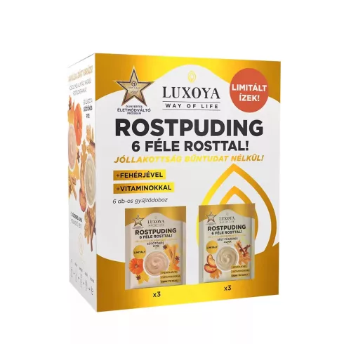 LIMITÁLT ŐSZI - Rostpuding 6 féle rosttal - kóstolócsomag - Sütőtök pite, Sült fahéjas alma - 6x25g