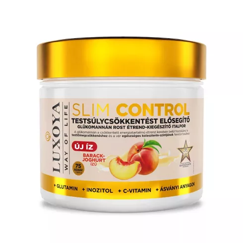 Slim Control - Testsúlycsökkentést elősegítő glükomannán rost italpor – Barack-Joghurt ízű - 300g