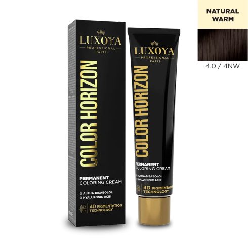 LUXOYA HAIR COLOR HORIZON - Ammóniás hajfesték 4.0/4NW 60 ml